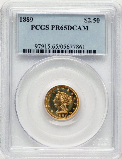 1889 $2.50 Proof Liberty Quarter Eagle PCGS PR65