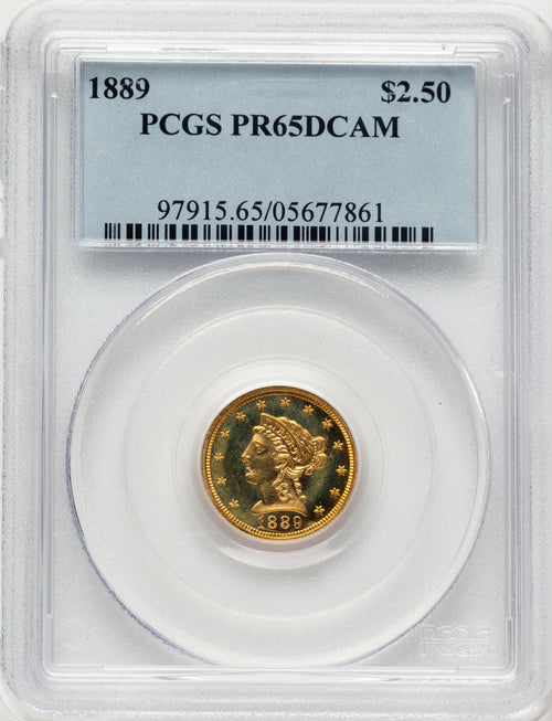 1889 $2.50 Proof Liberty Quarter Eagle PCGS PR65