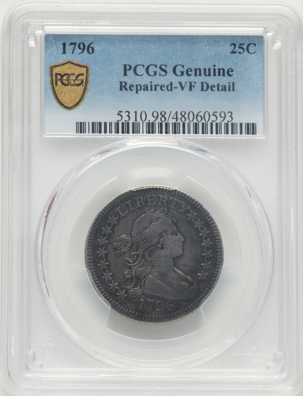 1796 25C Genuine Early Quarter Genuine PCGS VF20