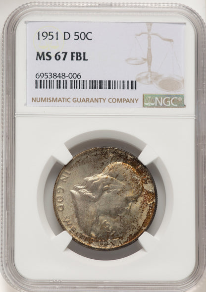 1951-D 50C FL Franklin Half Dollar NGC MS67