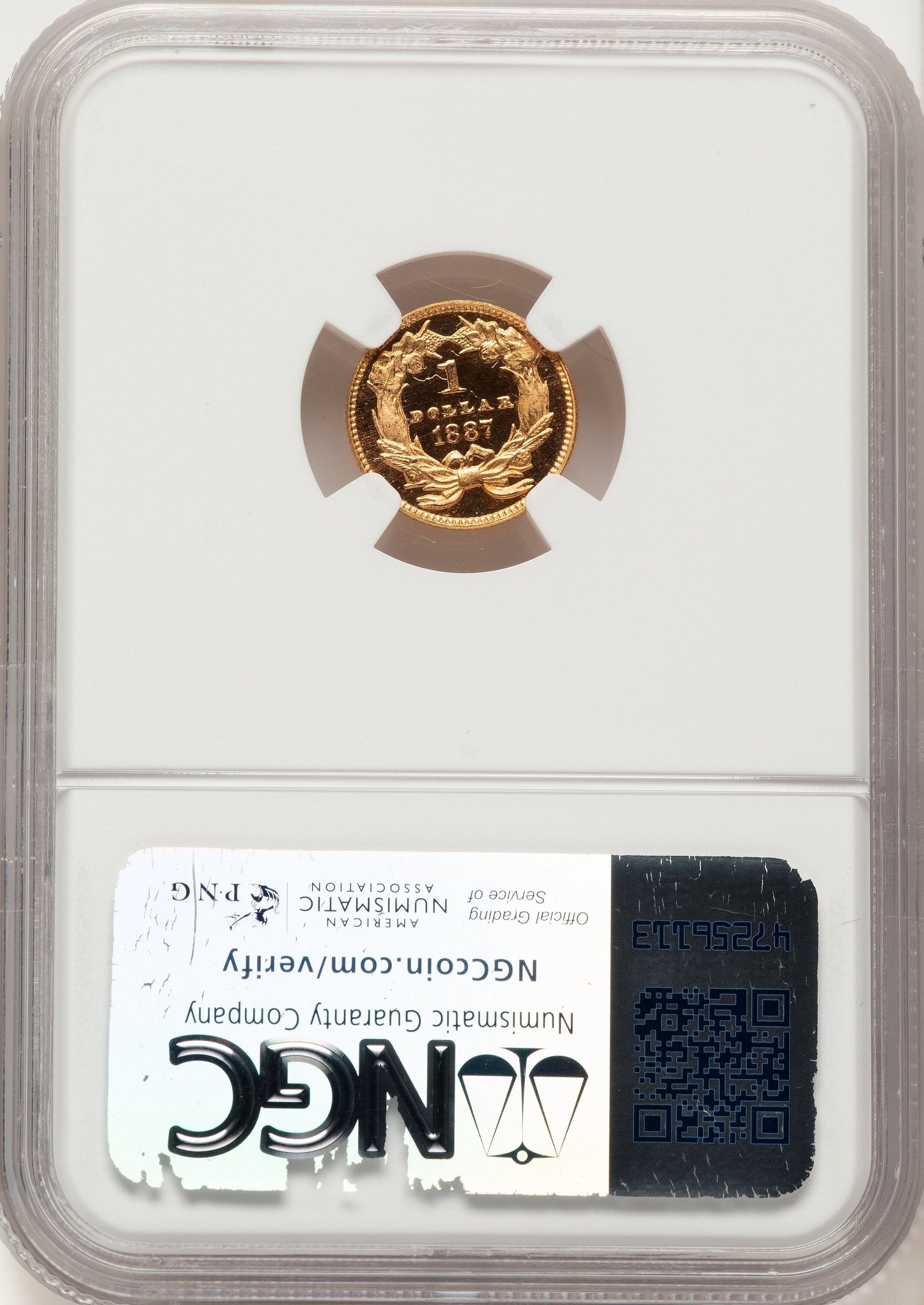 1887 G$1 CA Proof Gold Dollar NGC PR66