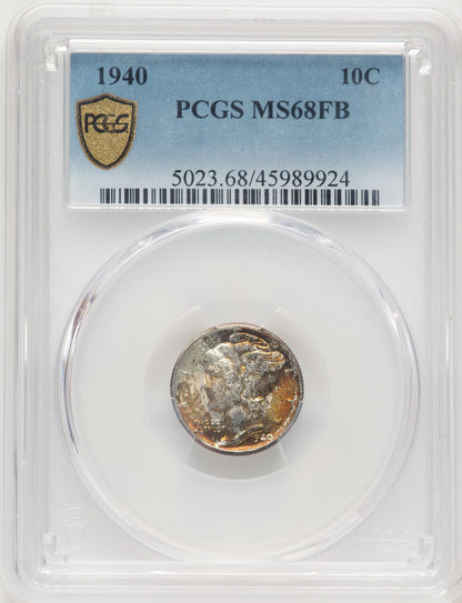 1940 10C FB Mercury Dime PCGS MS68
