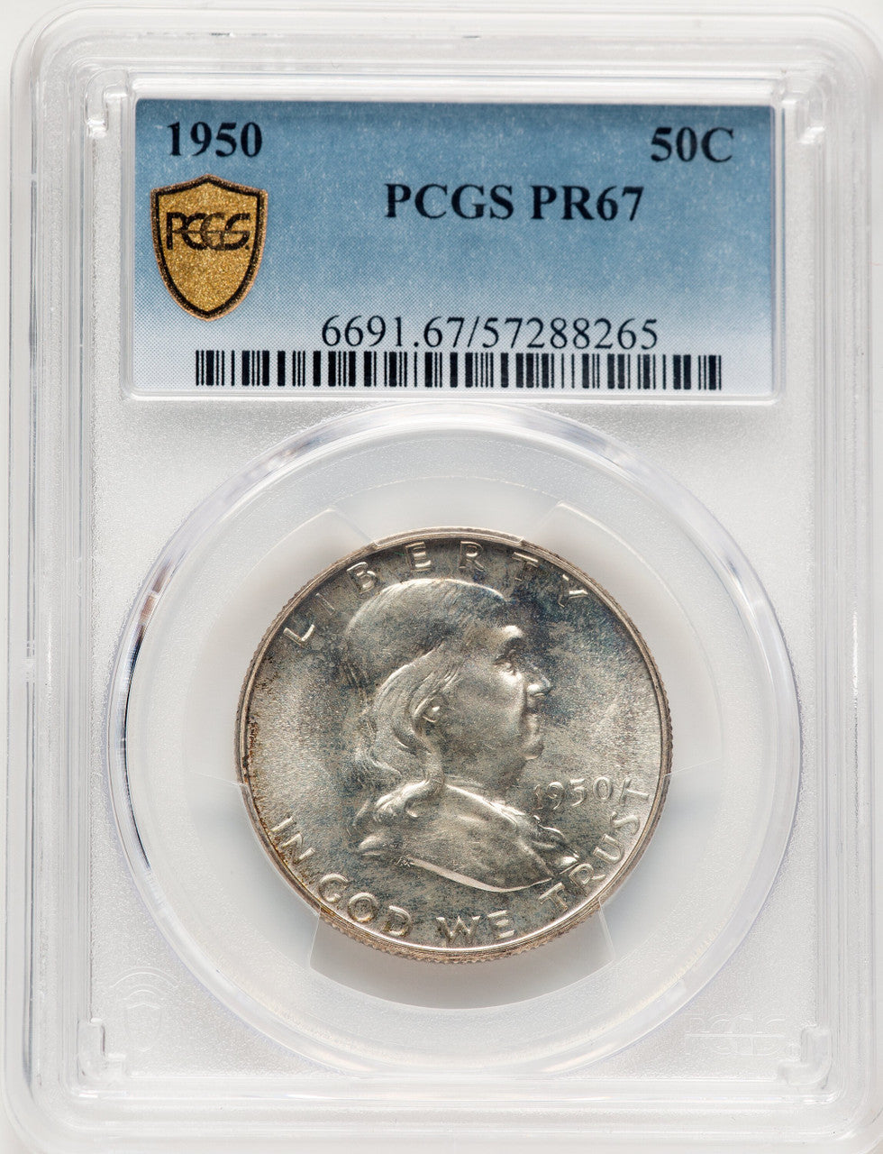 1950 50C Proof Franklin Half Dollar PCGS PR67