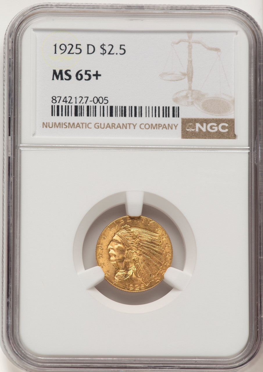 1925-D $2.50 Indian Quarter Eagle NGC MS65+