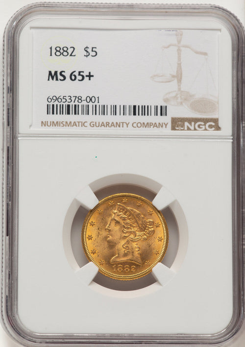 1882 $5 Liberty Half Eagle NGC MS65+