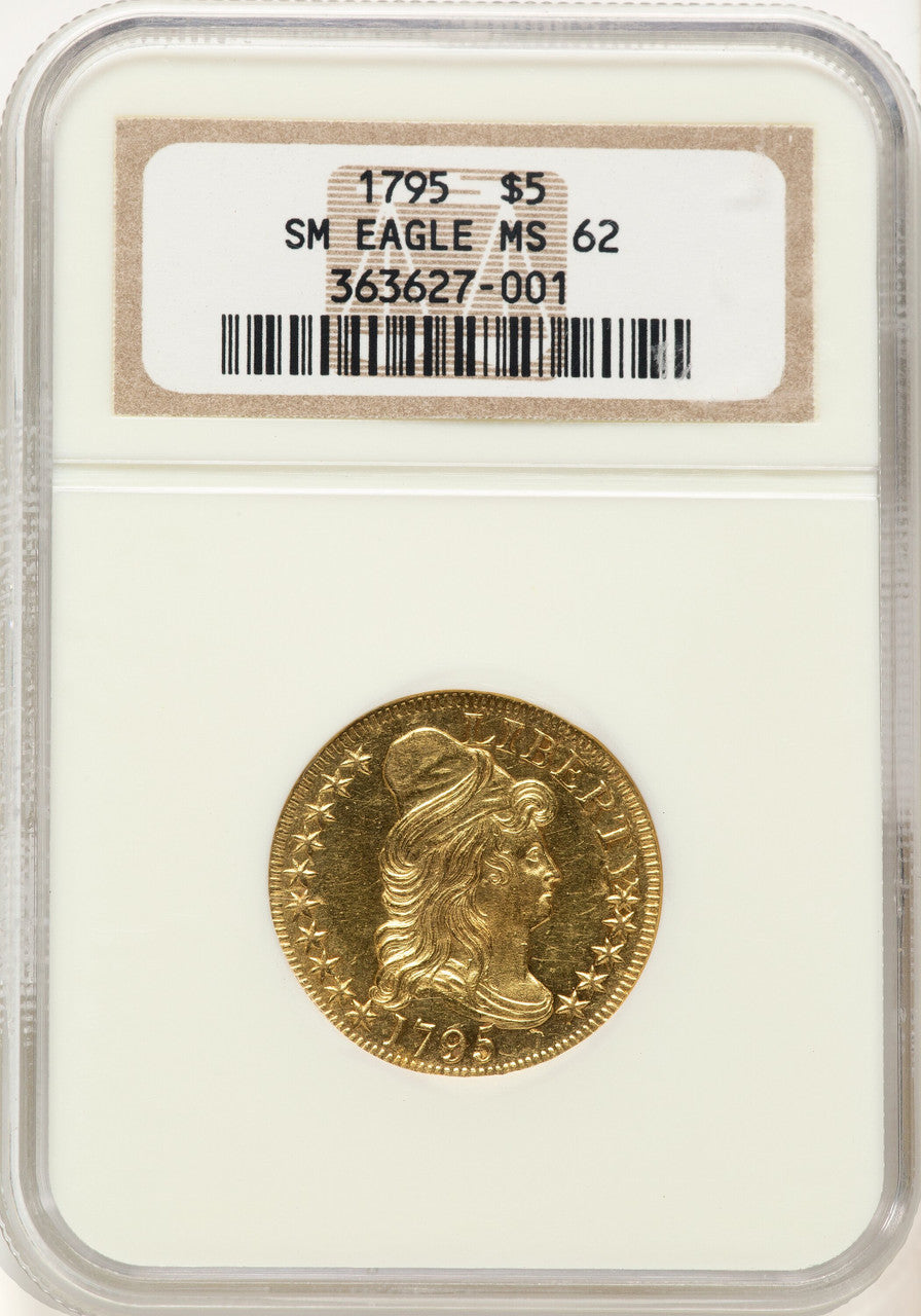 1795 $5 Small Eagle Early Half Eagle NGC MS62