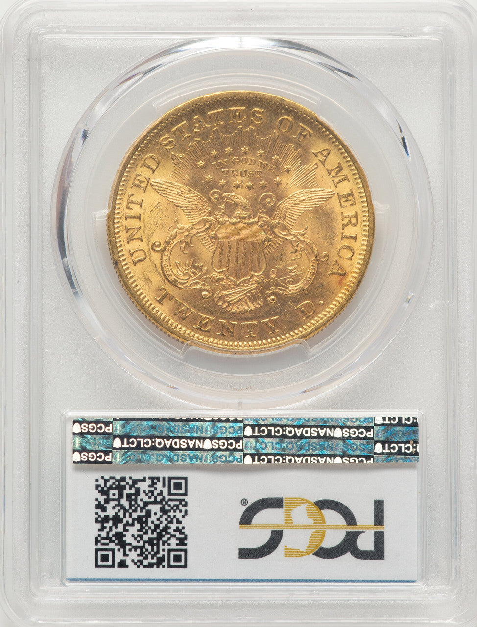 1868 $20 Liberty Double Eagle PCGS MS62