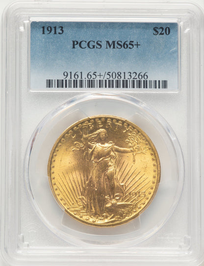 1913 $20 Saint-Gaudens Double Eagle PCGS MS65+