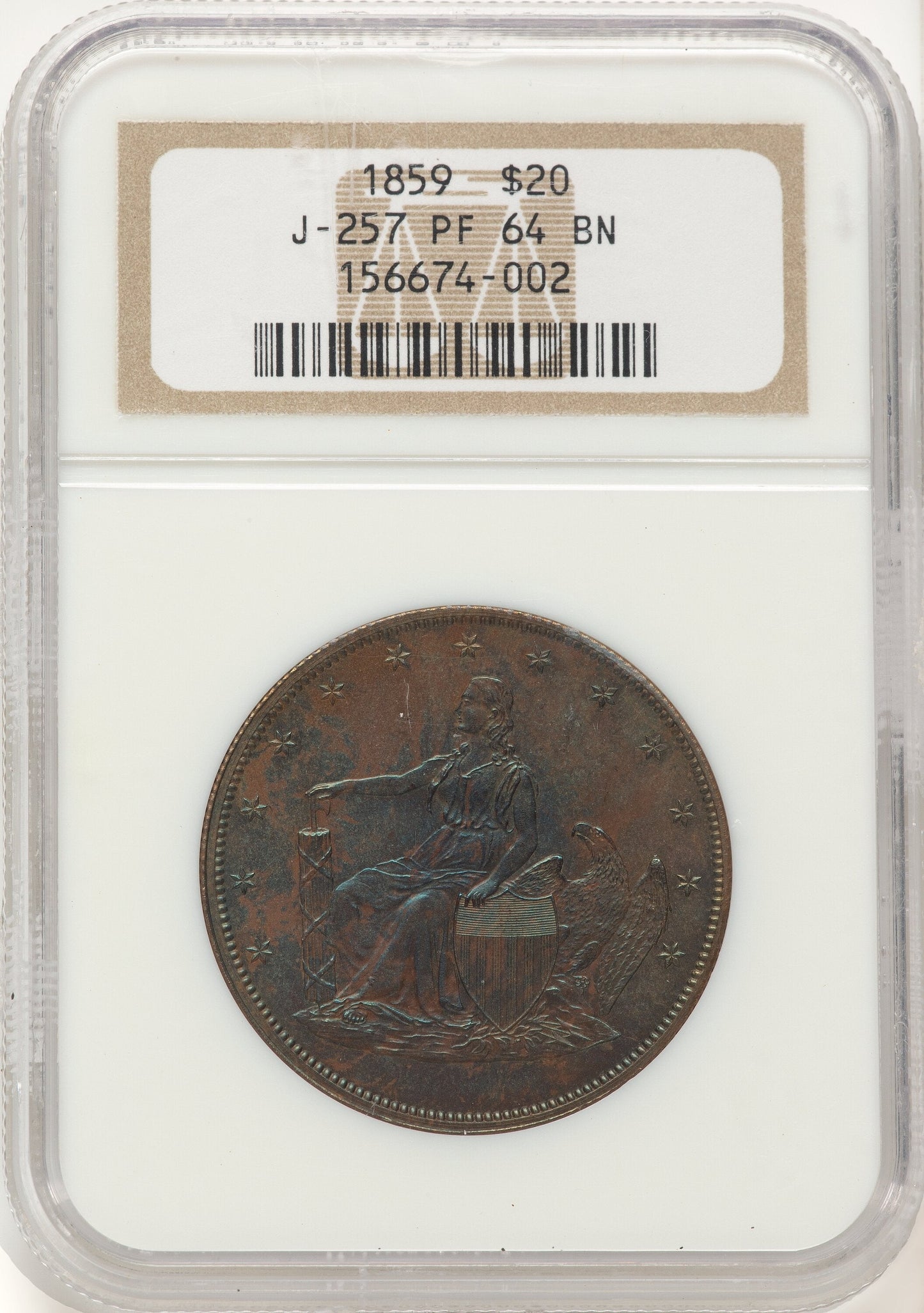 1859 P$20 J-257 BN Patterns NGC MS64