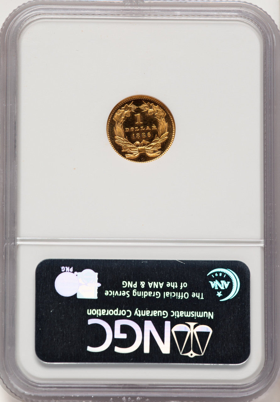 1886 G$1 CAC Proof Gold Dollar NGC PR66