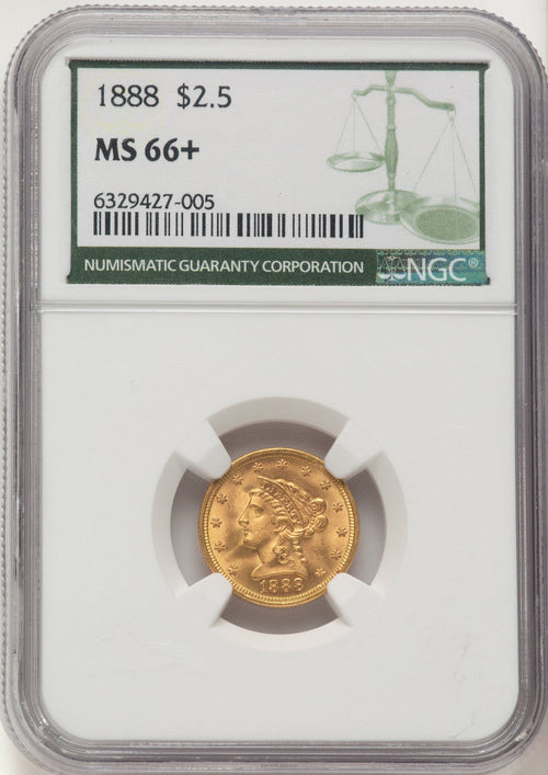 1888 $2.50 Liberty Quarter Eagle NGC MS66+