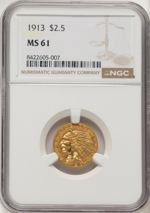 1913 $2.50 Indian Quarter Eagle NGC MS61