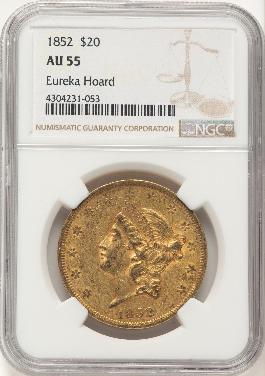 1852 $20 Liberty Double Eagle NGC AU55