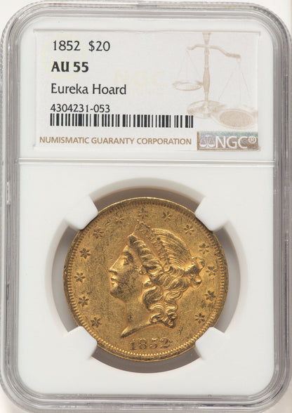 1852 $20 Liberty Double Eagle NGC AU55
