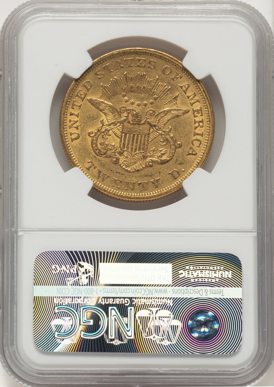 1858 $20 Liberty Double Eagle NGC AU55