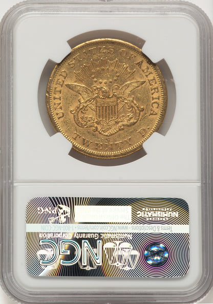 1855-S $20 CAC Liberty Double Eagle NGC AU55