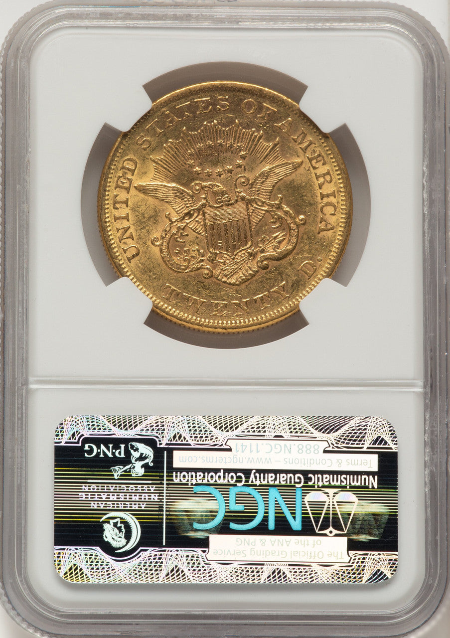 1858 $20 Liberty Double Eagle NGC AU53