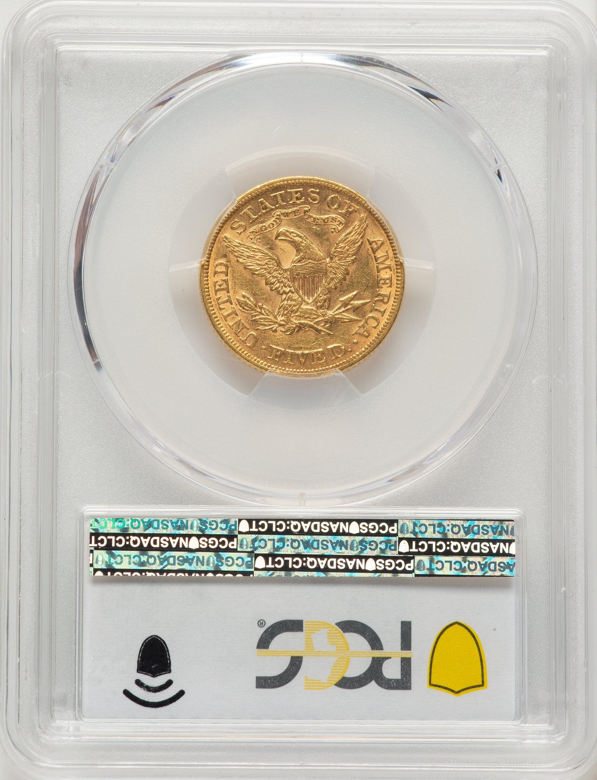 1873 $5 Closed 3 Blue Gradient Liberty Half Eagle PCGS AU55