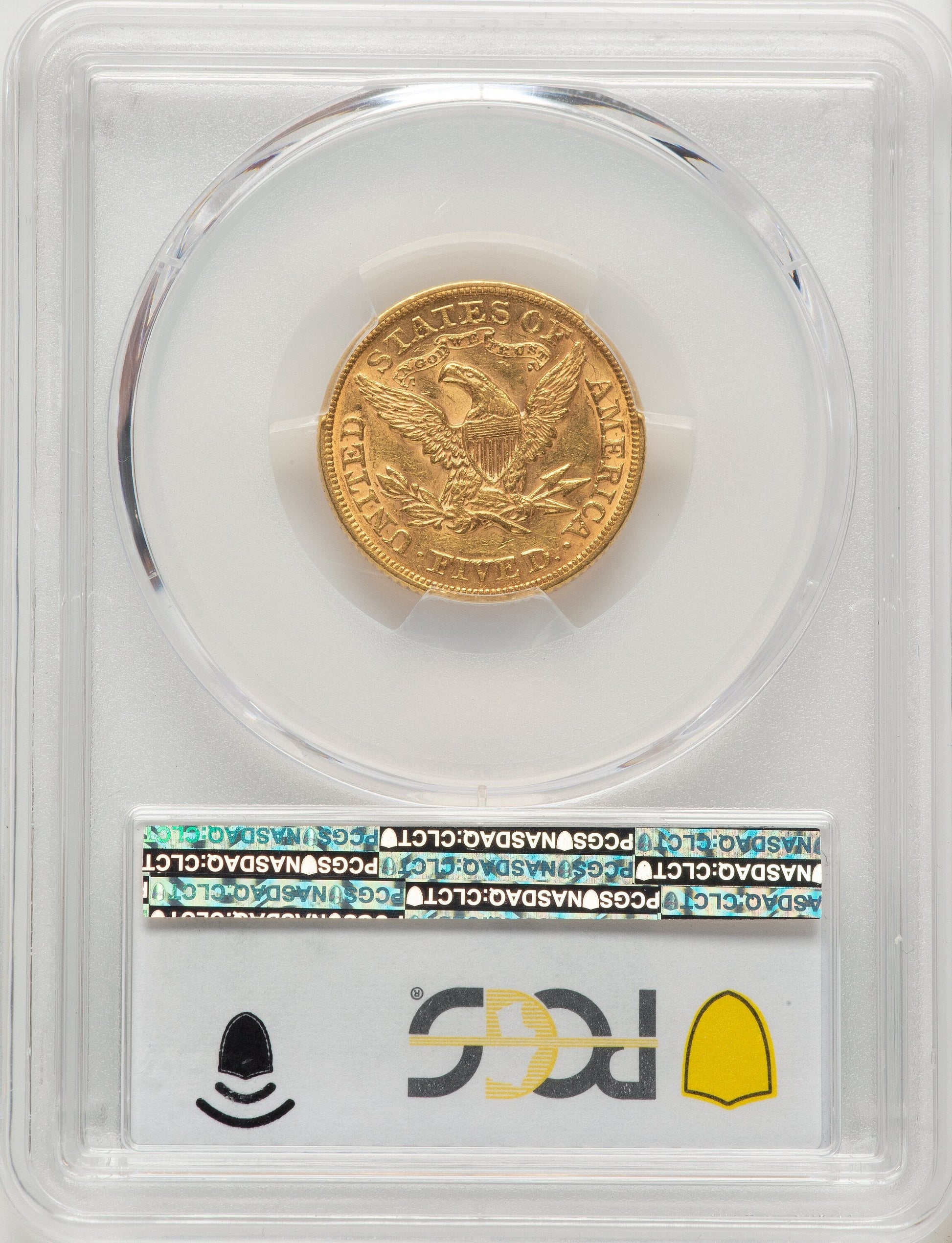 1873 $5 Closed 3 Blue Gradient Liberty Half Eagle PCGS AU55