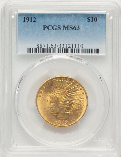 1912 $10 Blue Gradient Indian Eagle PCGS MS63