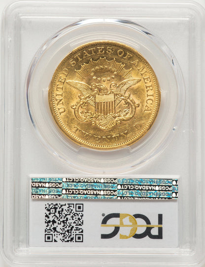 1861 $20 Blue Gradient Liberty Double Eagle PCGS AU53
