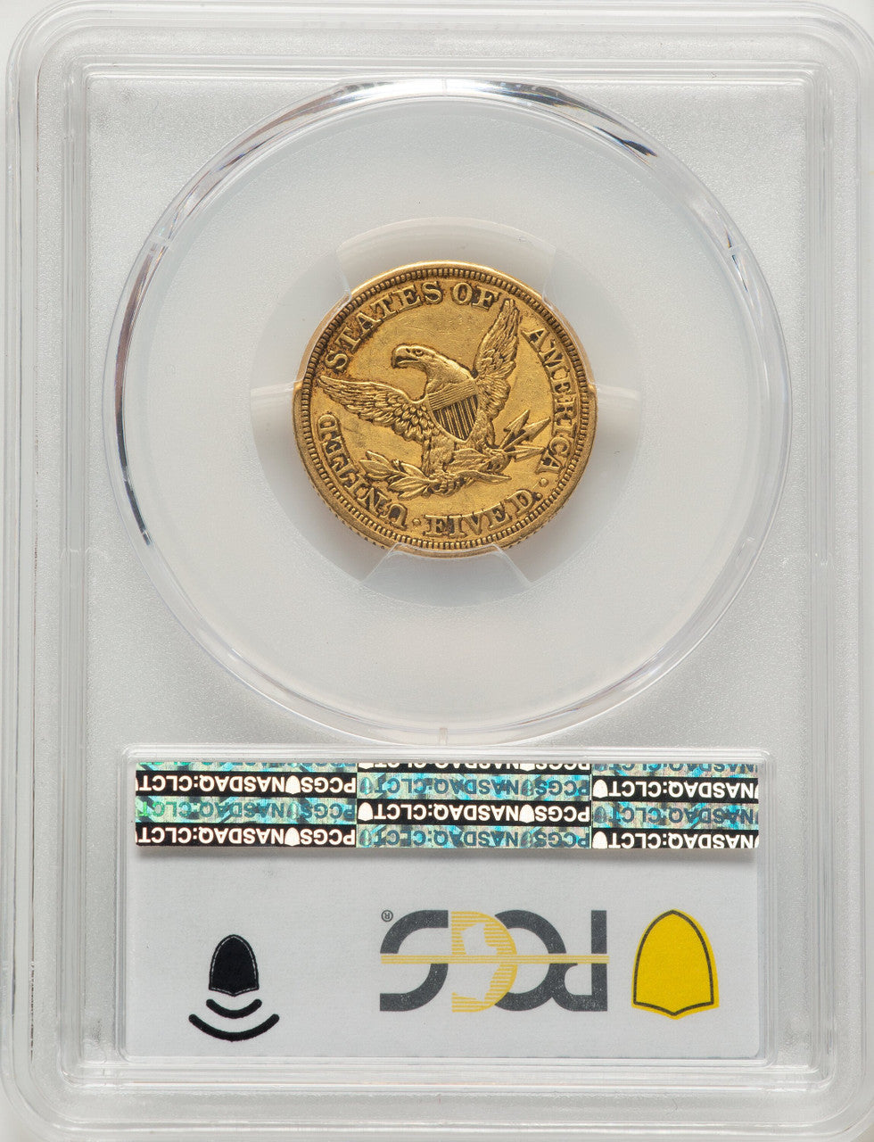 1847 $5 Blue Gradient Liberty Half Eagle PCGS AU50