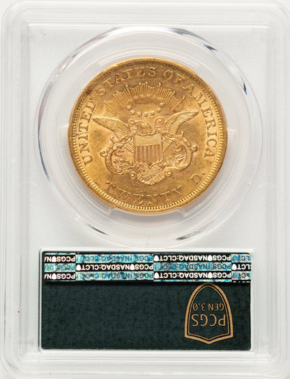 1861 $20 Green Label Liberty Double Eagle PCGS AU55