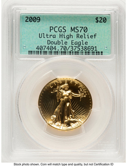 2009 G$20 Ultra High Relief Green Label PCGS MS70