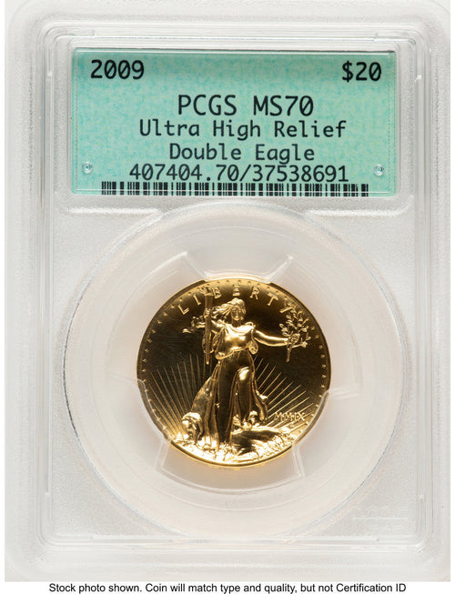 2009 G$20 Ultra High Relief Green Label PCGS MS70