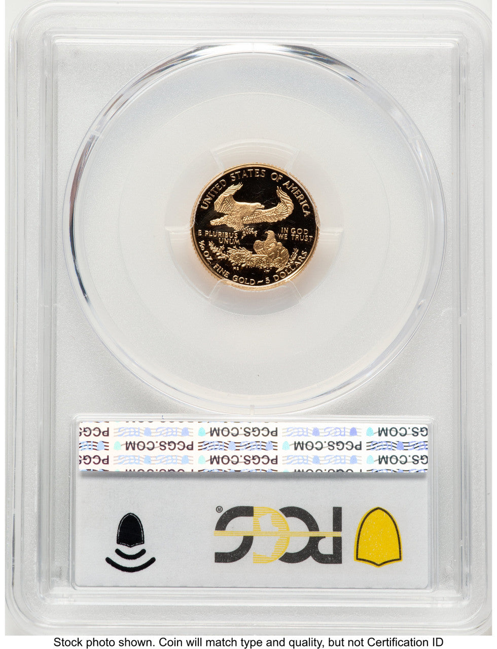 1995-W Proof Gold Eagle 1/10 oz Blue Gradient PCGS PR70