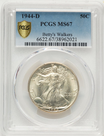 1944-D 50C Walking Liberty Half Dollar PCGS MS67