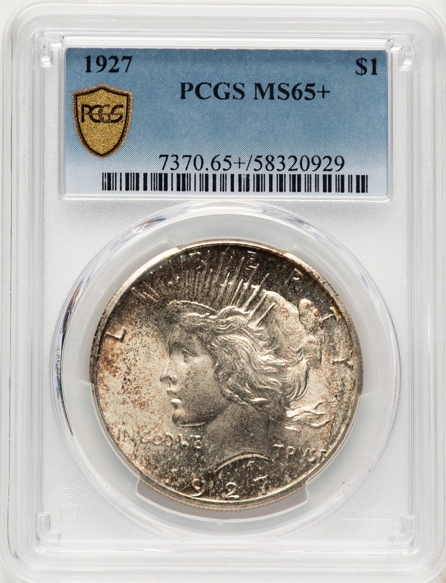 1927 Peace Dollar PCGS MS65+