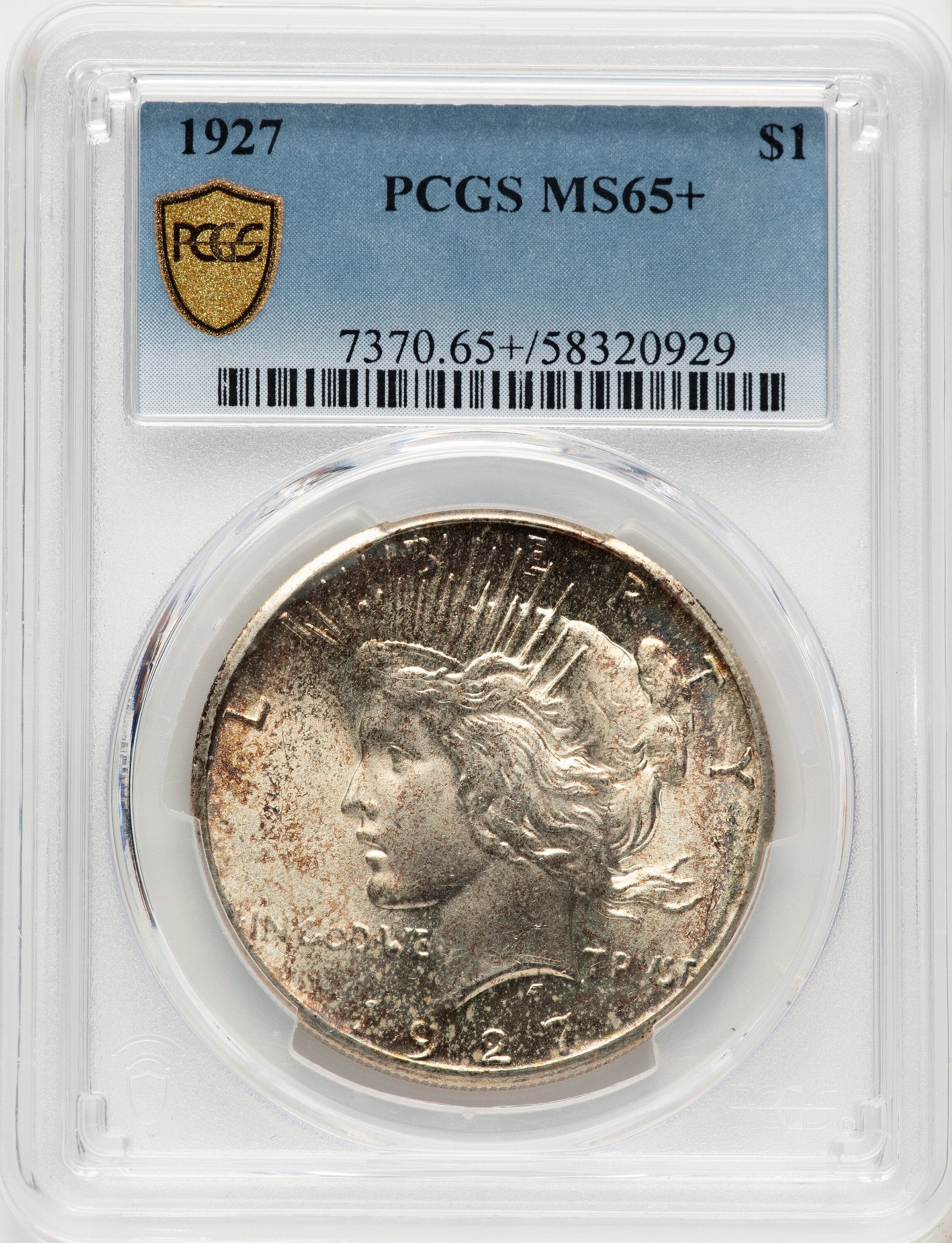 1927 Peace Dollar PCGS MS65+