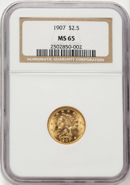 1907 $2.50 Liberty Quarter Eagle NGC MS65