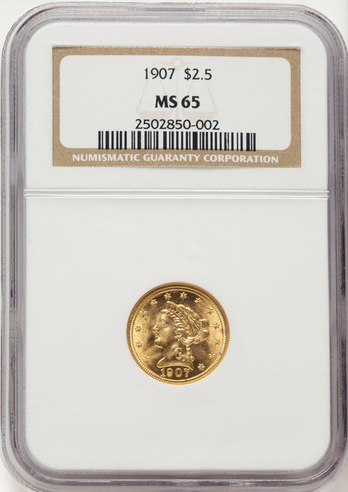 1907 $2.50 Liberty Quarter Eagle NGC MS65
