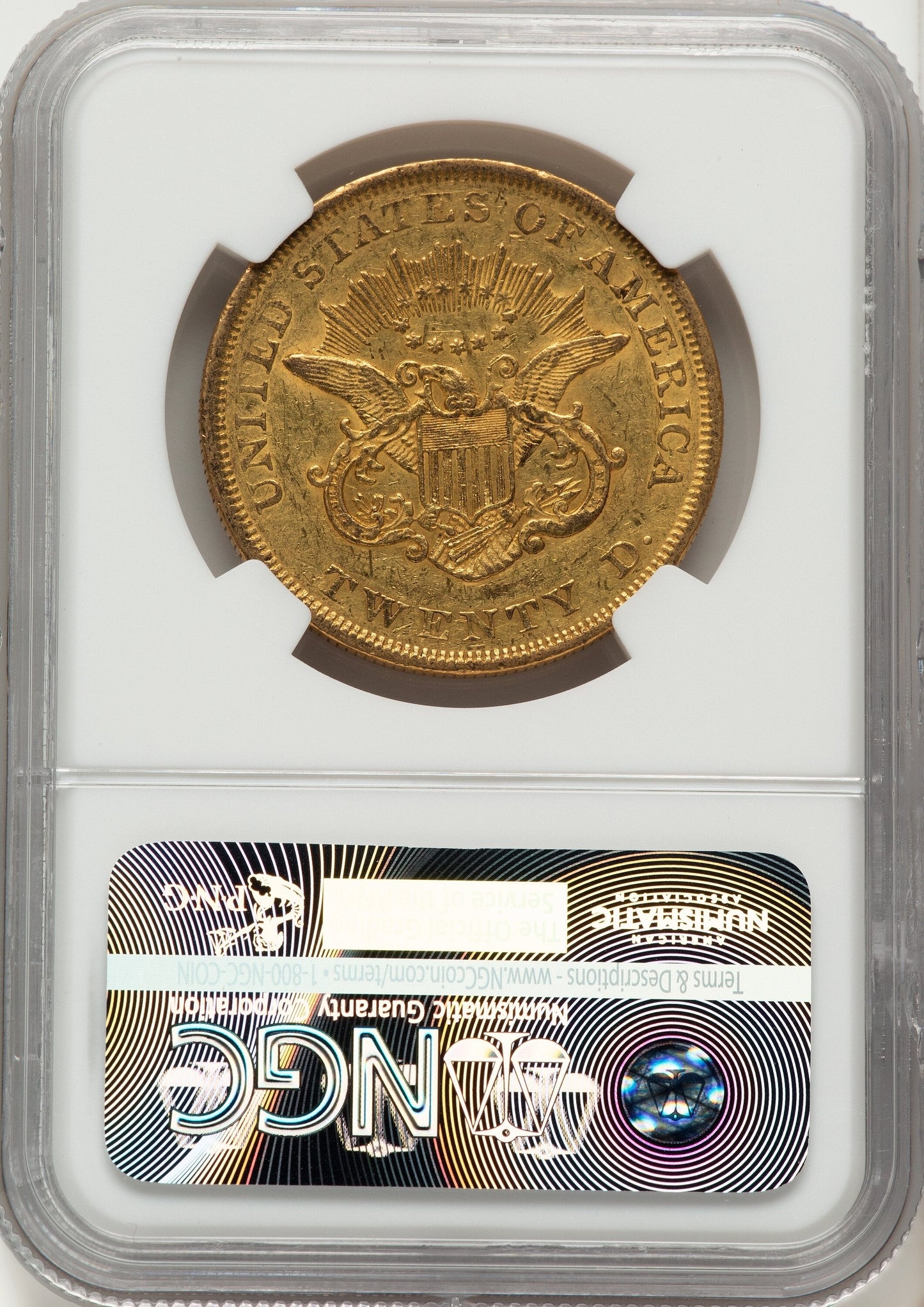 1850 $20 Liberty Double Eagle NGC AU55