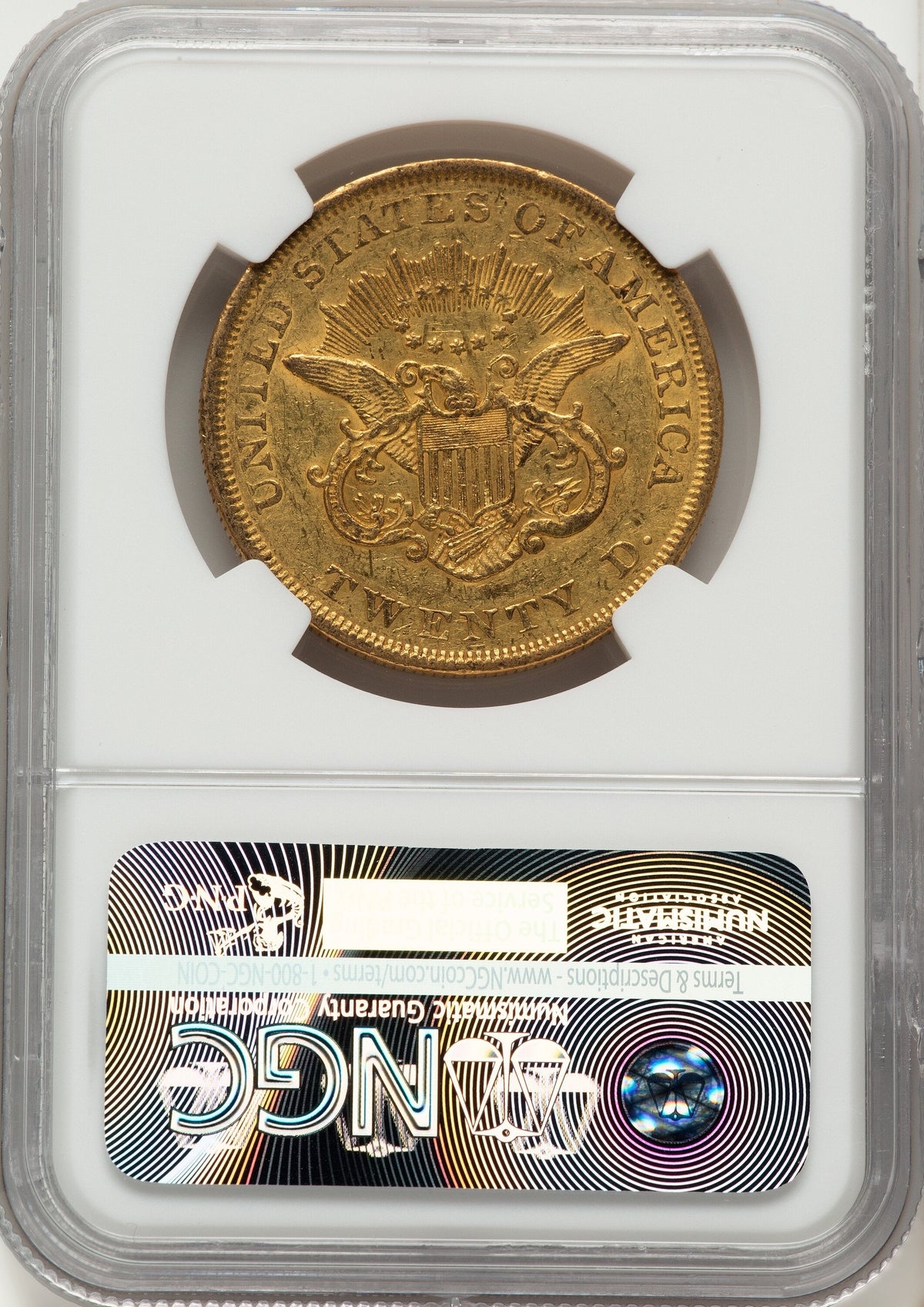 1850 $20 Liberty Double Eagle NGC AU55