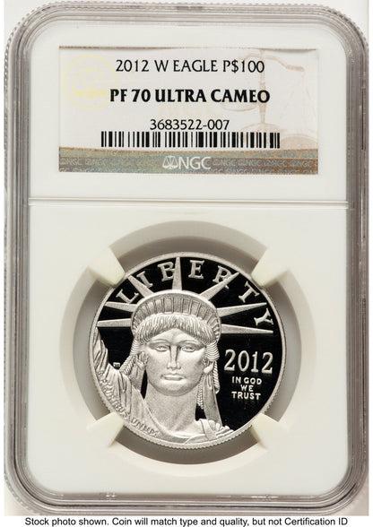 2012-W Proof Platinum Eagle 1 oz Brown Label NGC PF70
