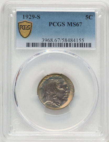 1929-S 5C Buffalo Nickel PCGS MS67