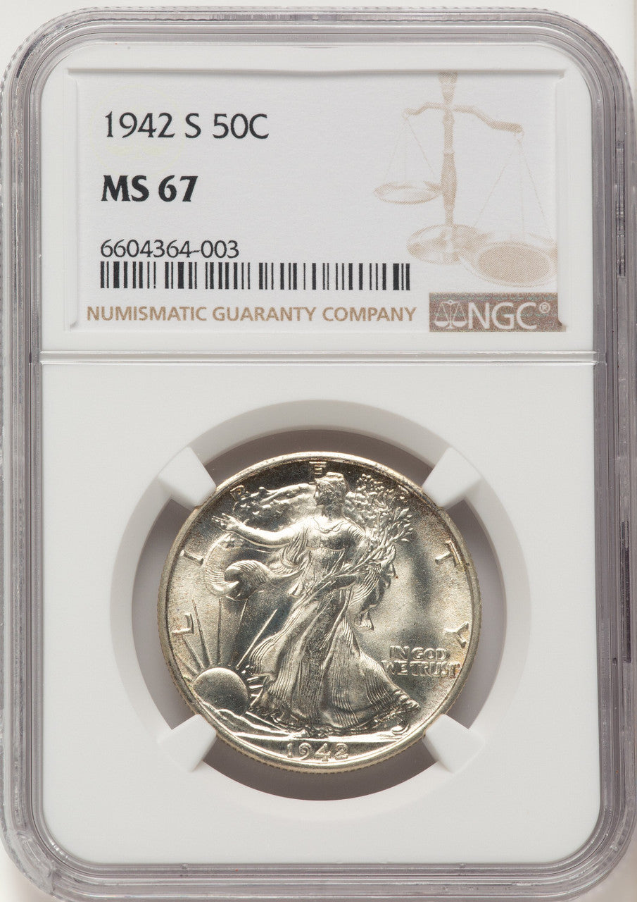 1942-S 50C Walking Liberty Half Dollar NGC MS67