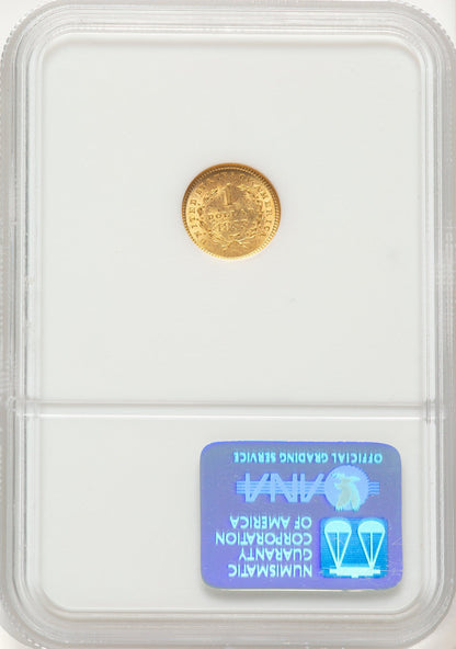 1853 G$1 Gold Dollar NGC MS63