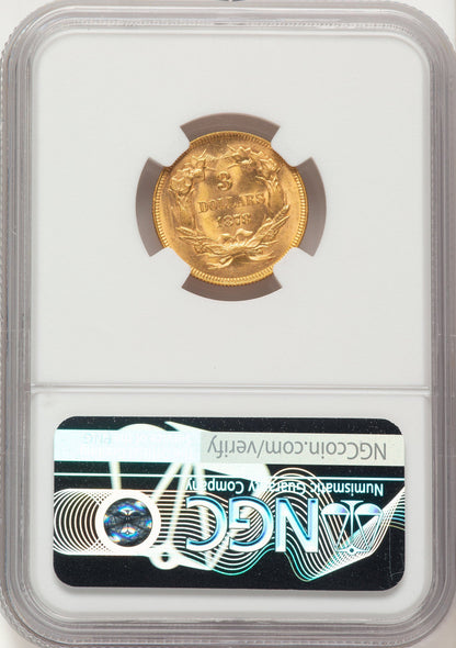 1878 $3 Three Dollar Gold Pieces NGC MS64