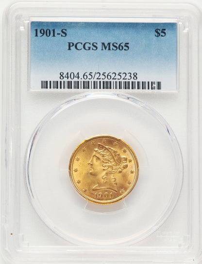 1901-S $5 Liberty Half Eagle PCGS MS65