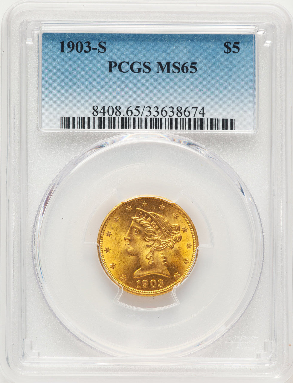 1903-S $5 Liberty Half Eagle PCGS MS65