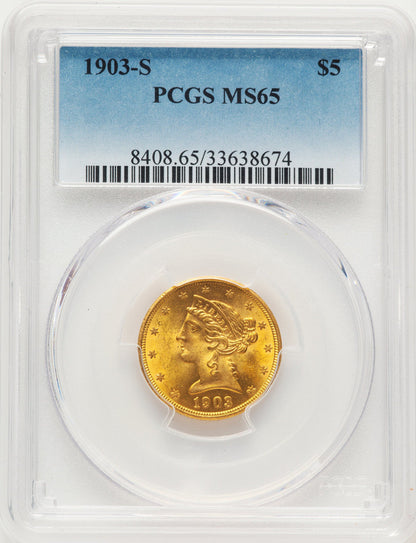 1903-S $5 Liberty Half Eagle PCGS MS65