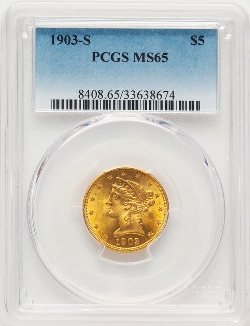 1903-S $5 Liberty Half Eagle PCGS MS65