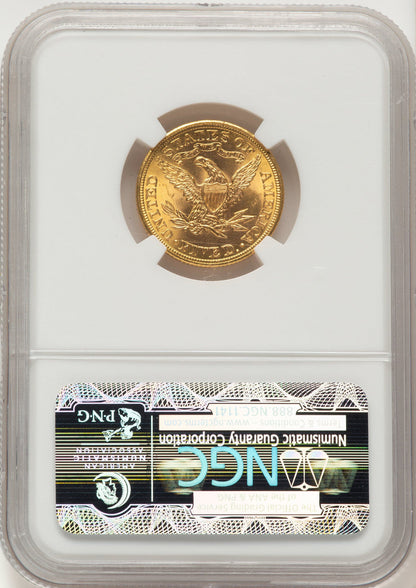 1908 $5 Liberty Liberty Half Eagle NGC MS65