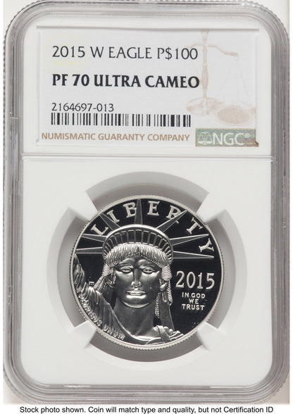 2015-W Proof Platinum Eagle 1 oz Brown Label NGC PF70