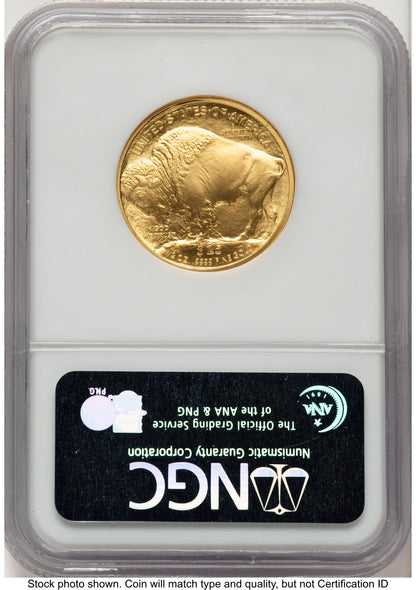 2008-W Burnished Gold Buffalo 1/2 oz ER Blue NGC MS70