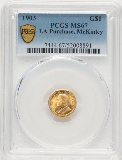 1903 G$1 MCKIN Blue Gradient Commemorative Gold PCGS MS67